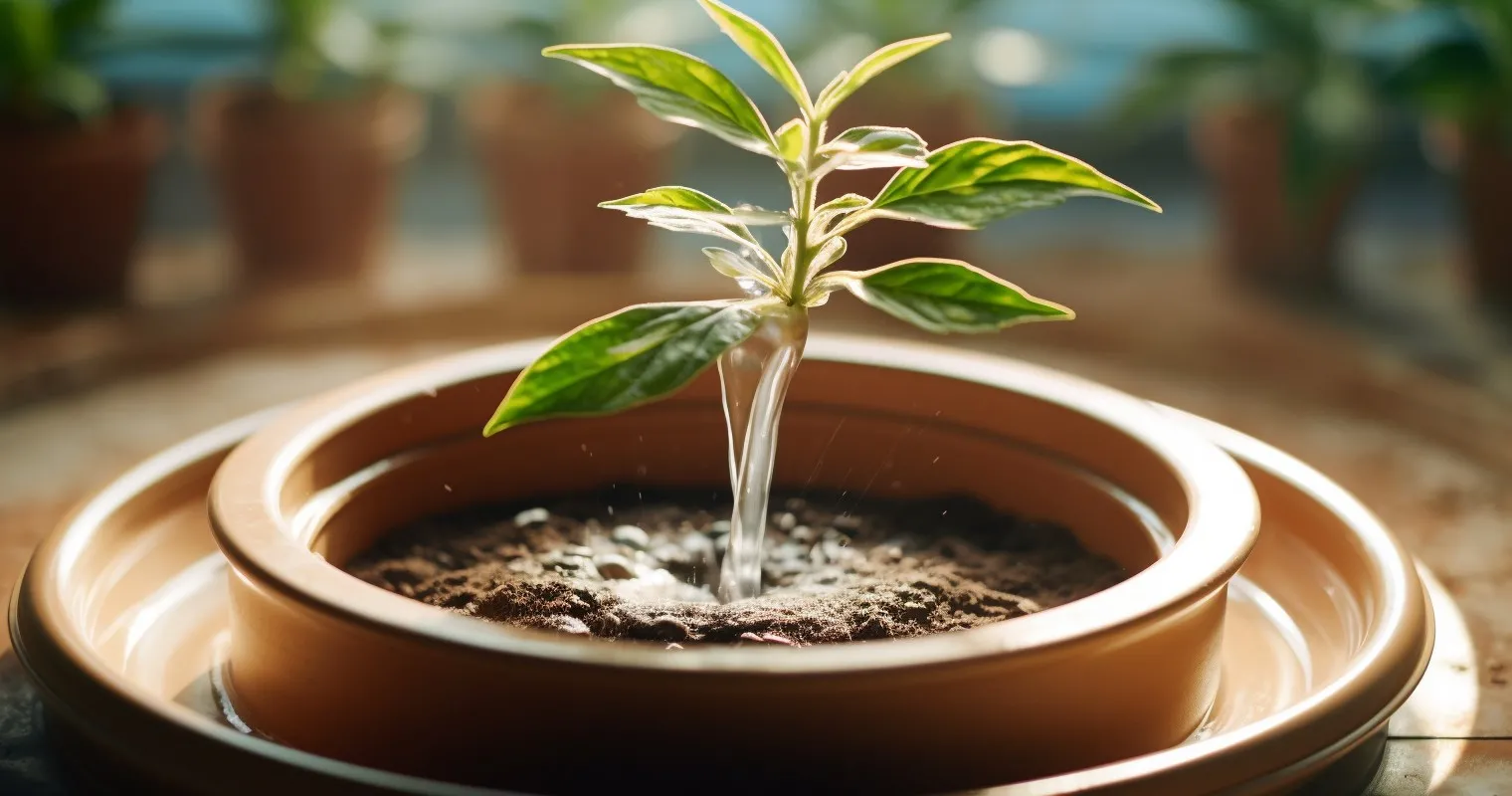 Bottom Watering Technique For Plant Hydration