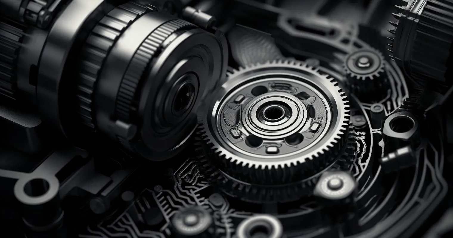 Brushless motor components captured in artistic monochrome