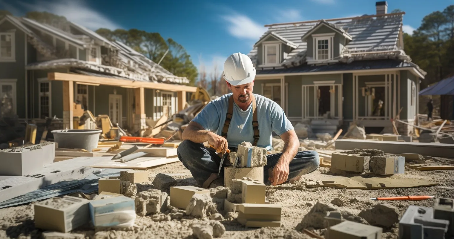 Builder Working on Foundation