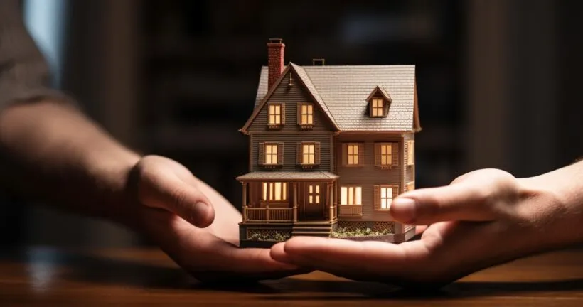Building Equity - Hand Holding House Model
