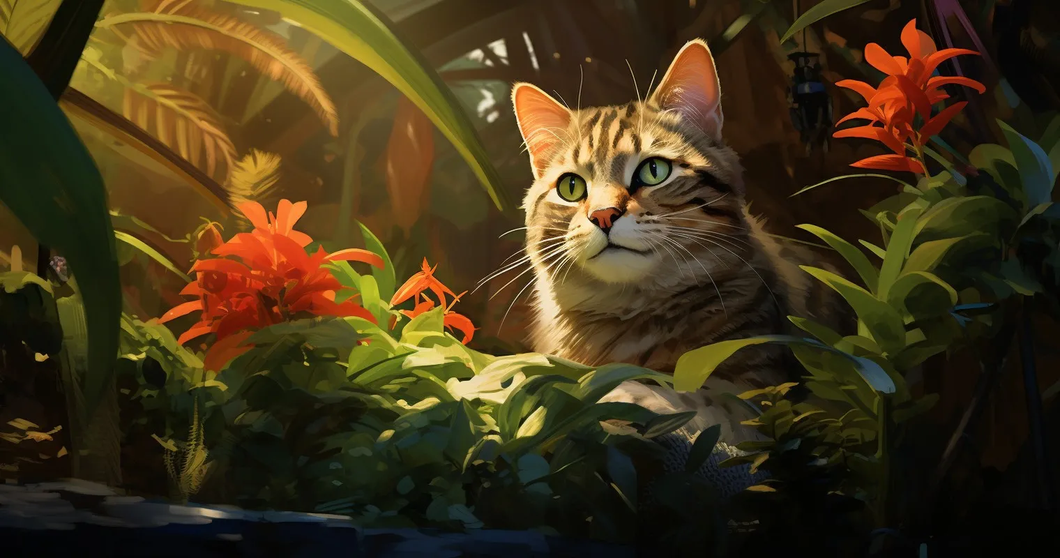 Cat-Friendly Plant Area