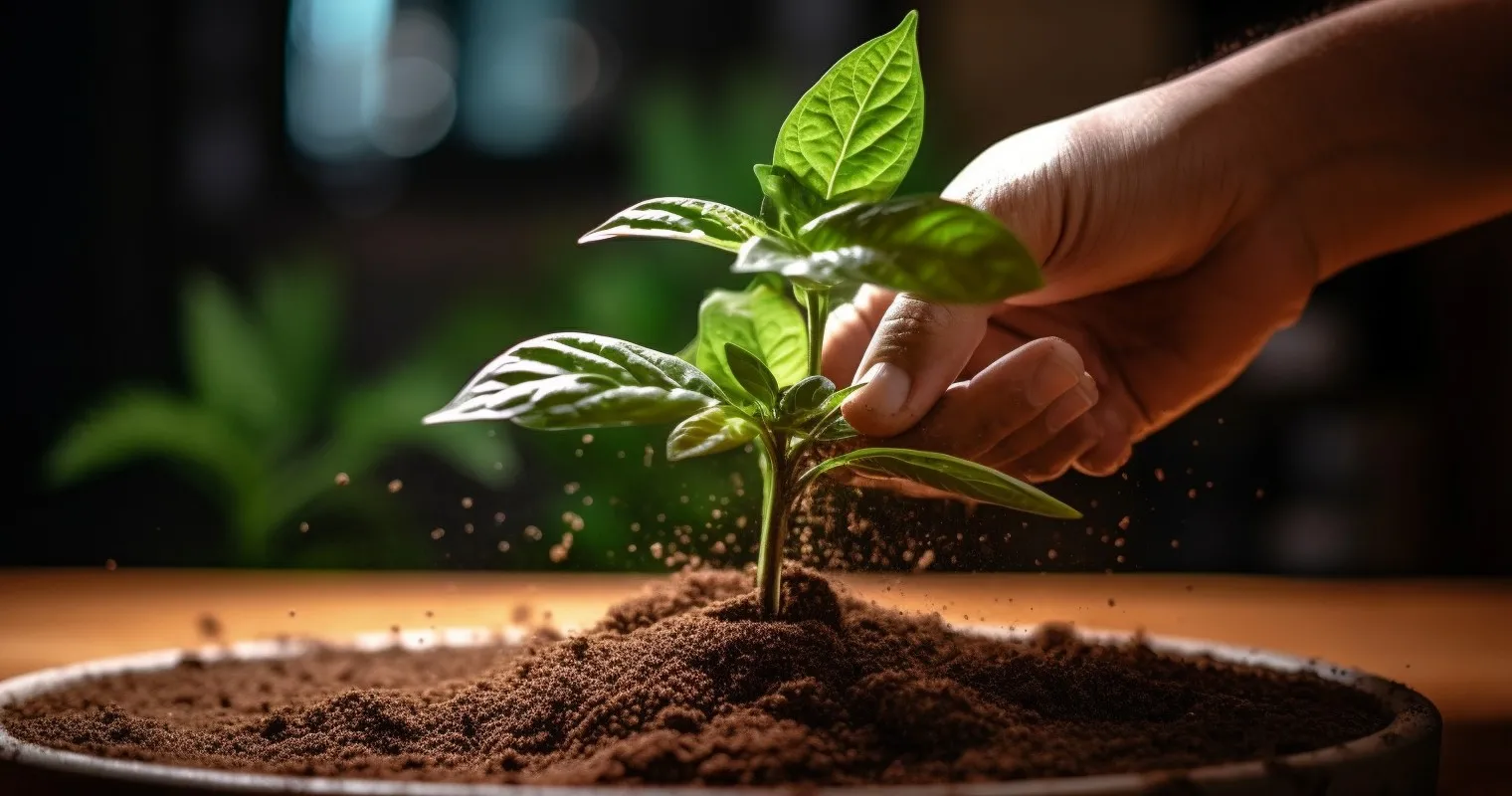 Cinnamon Sprinkled on Houseplant Soil