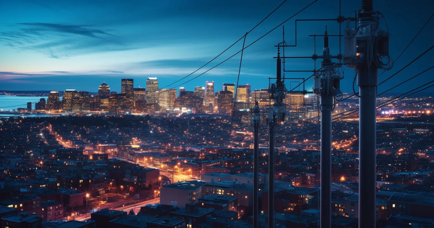 Cityscape with Electrical Infrastructure