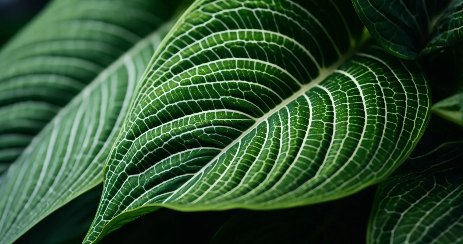 Close-Up Of Variegated Houseplant Leaf