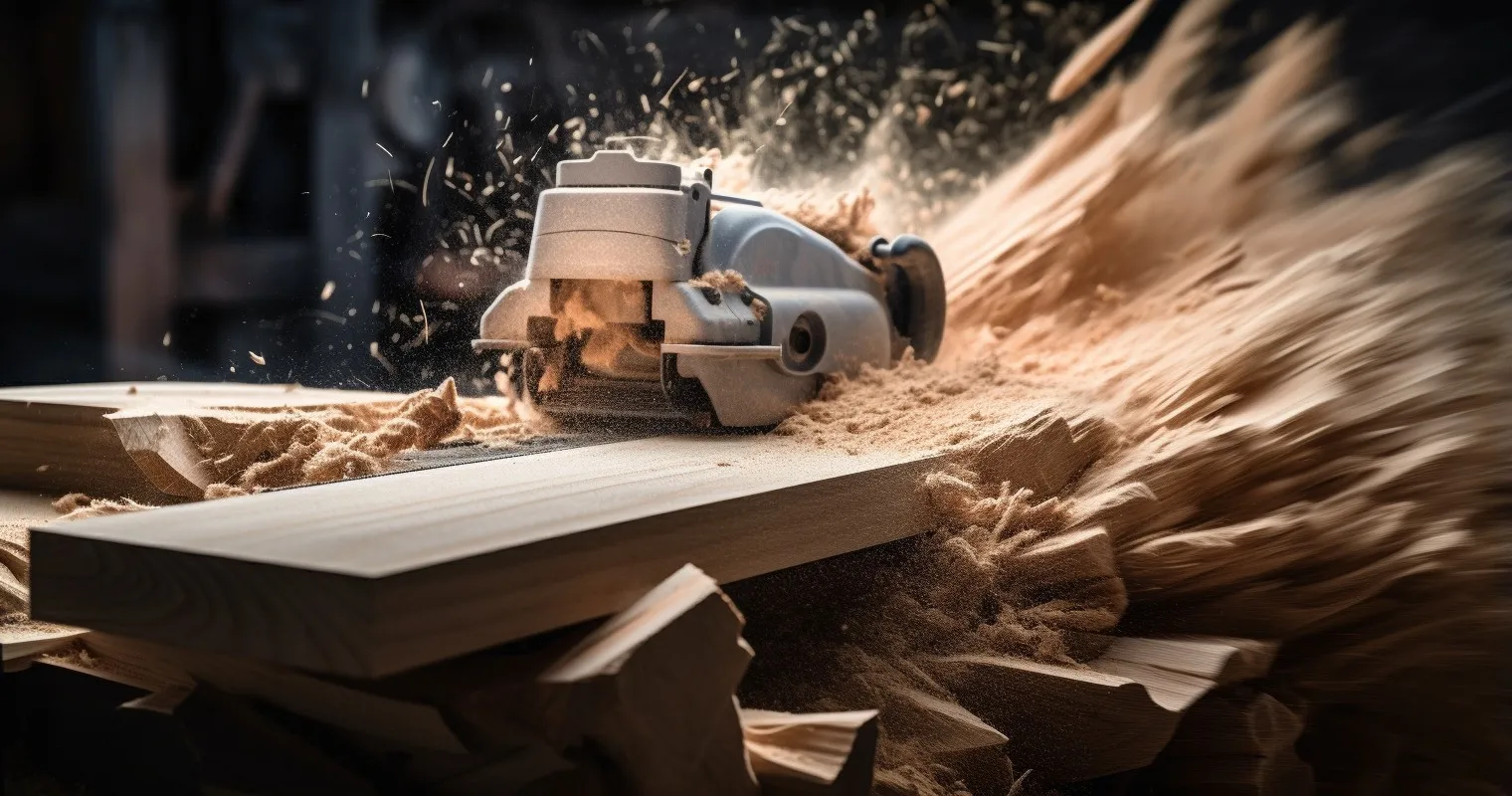 Close-Up of Hand Saw Cutting Wood