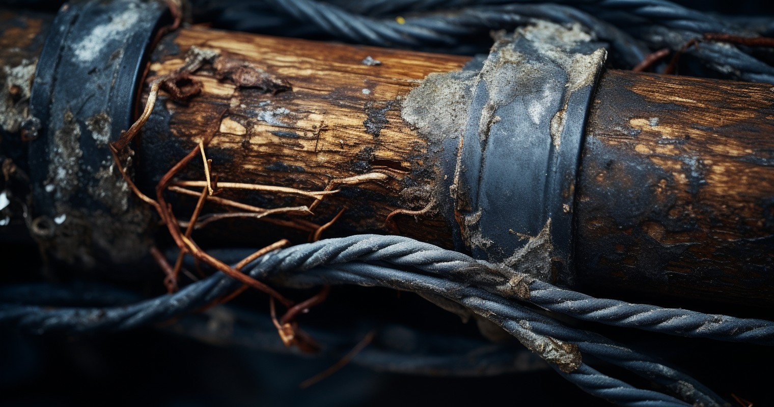 Close-up of Deteriorated Insulation on Wiring