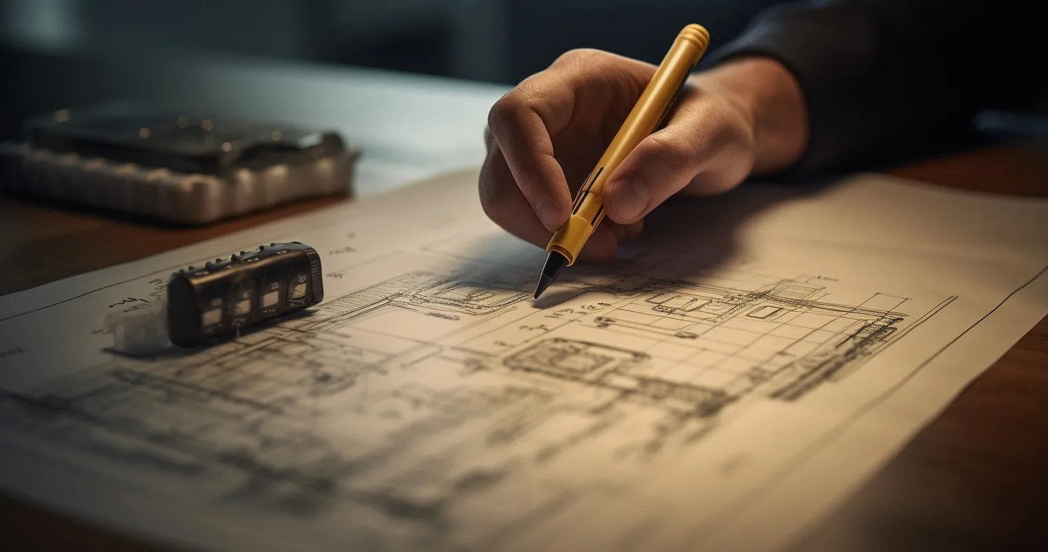 Close-up of Hand Sketching Electrical Circuit