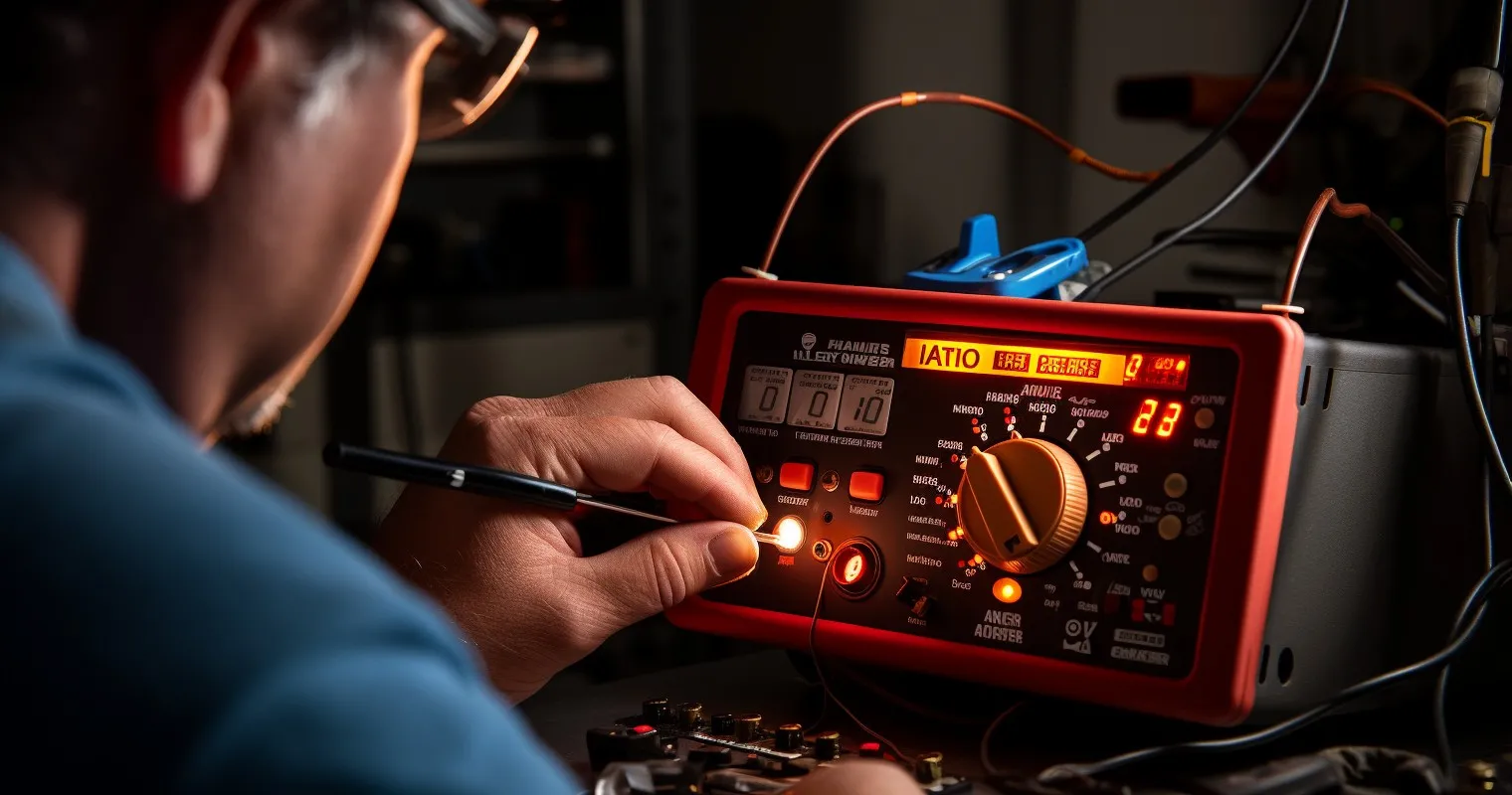 Close-up of Insulation Resistance Test Setup