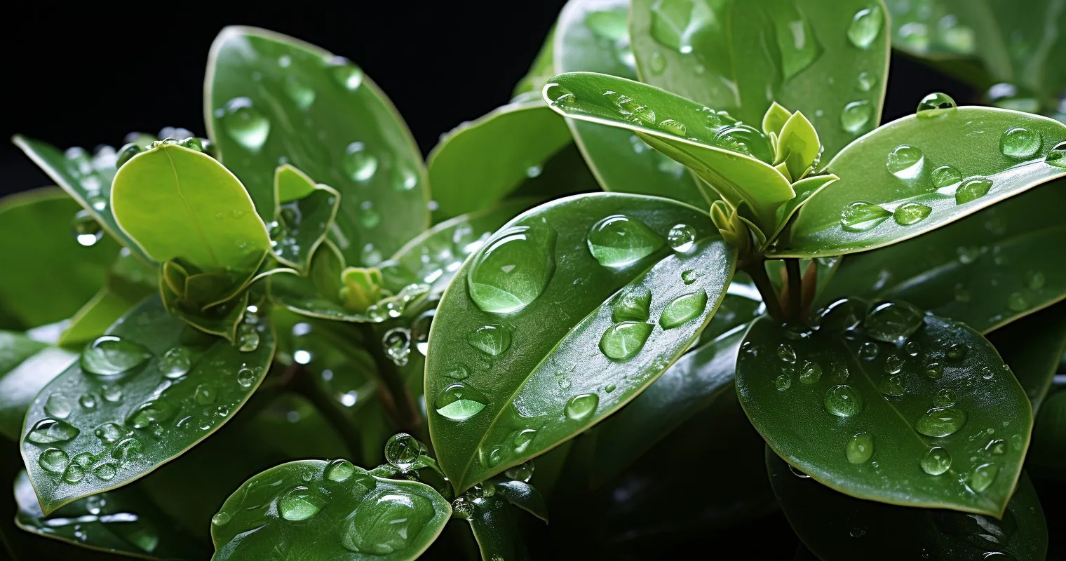 Close-up of Neem Oil on Pest-Infested Leaves