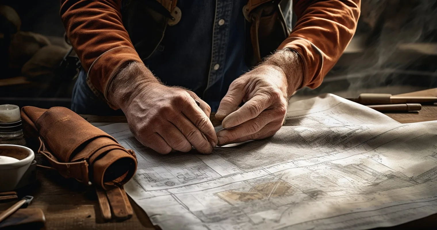 Close-up of builder's hands