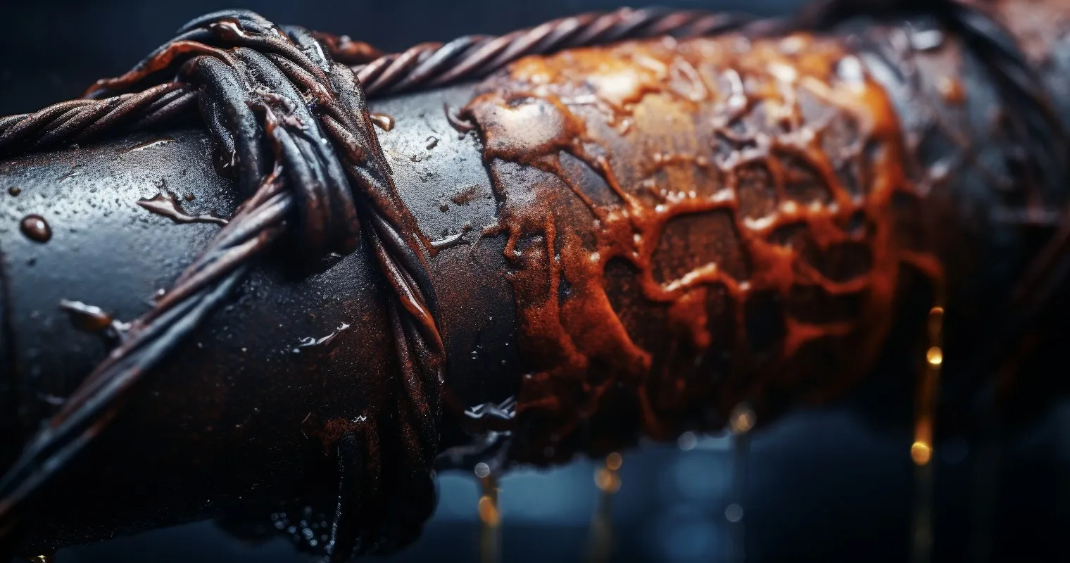 Close-up of damaged electrical wire