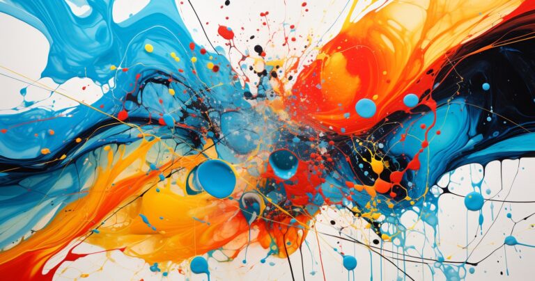 Colorful Canvas Abstract Painting Explosion