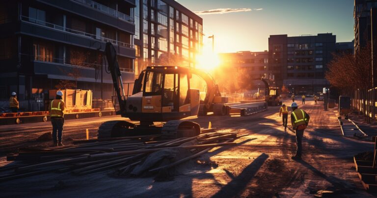Construction Site At Dusk
