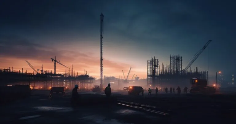 Construction Site At Dawn
