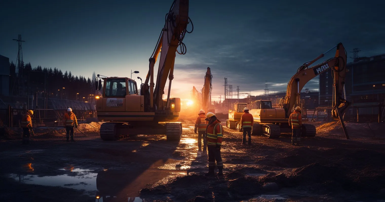 Construction Site At Dusk