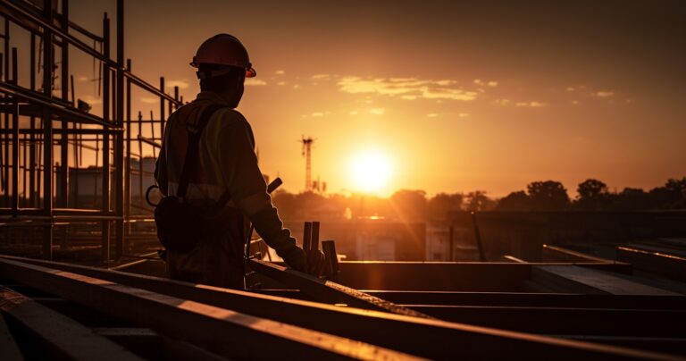 Construction Worker at Dawn