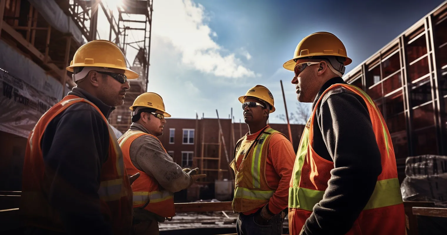 Construction Workers In Discussion