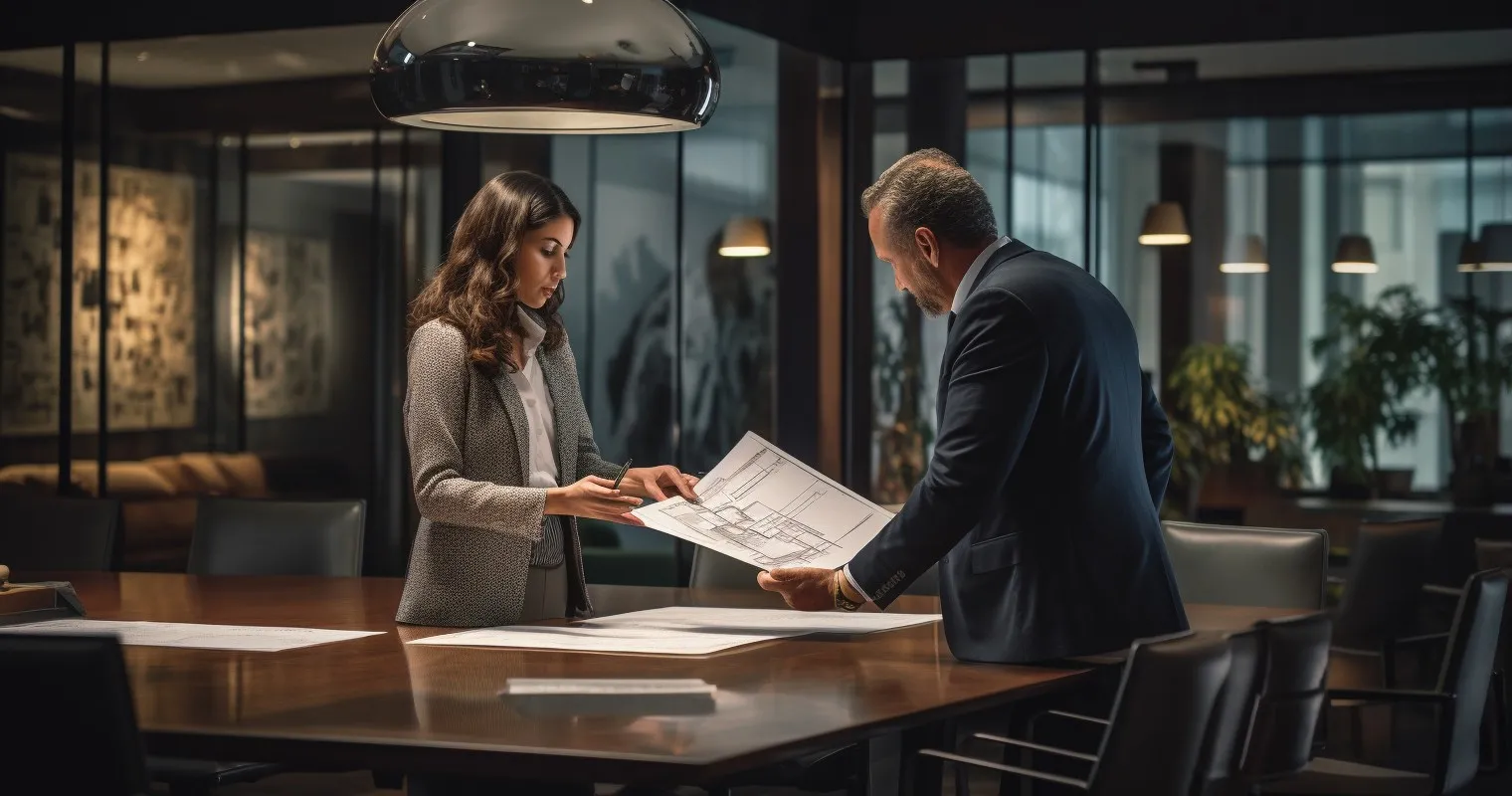Contractor Presenting Bid Document To Client