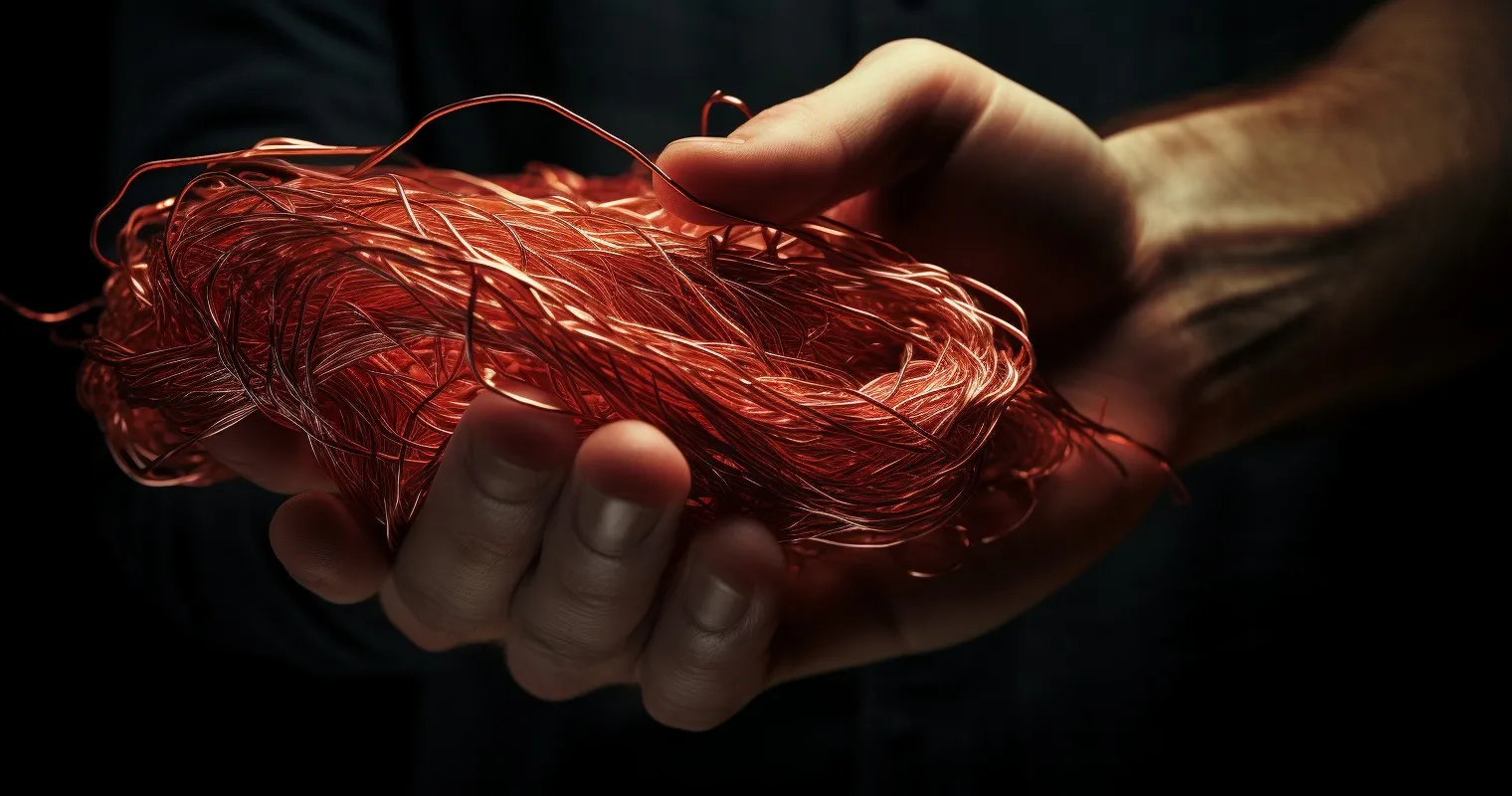 Copper Wires in Hand