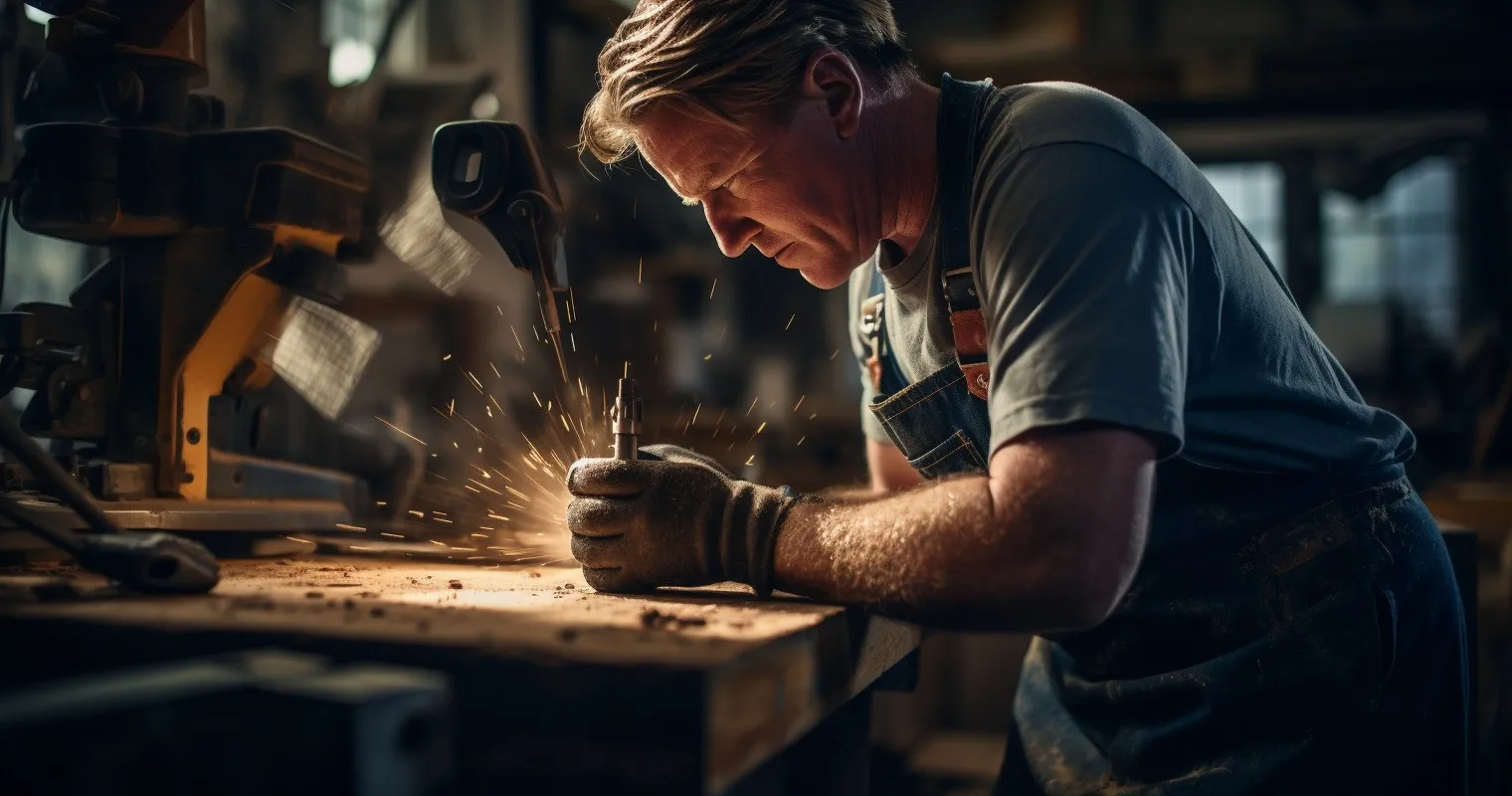 Craftsman Using A Makita Power Tool