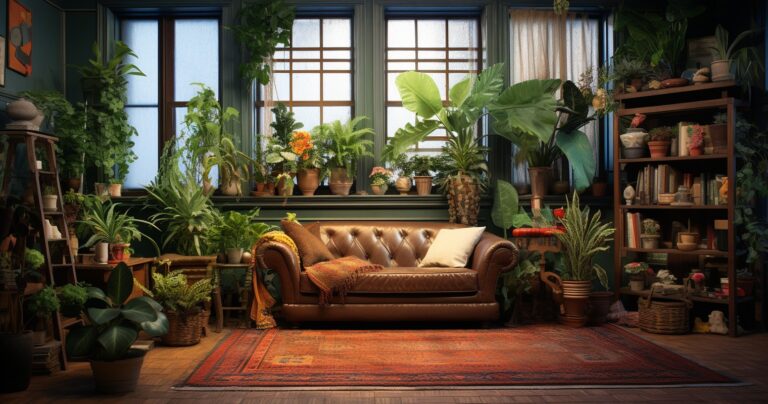 Creative Houseplant Pairing In Cozy Living Room