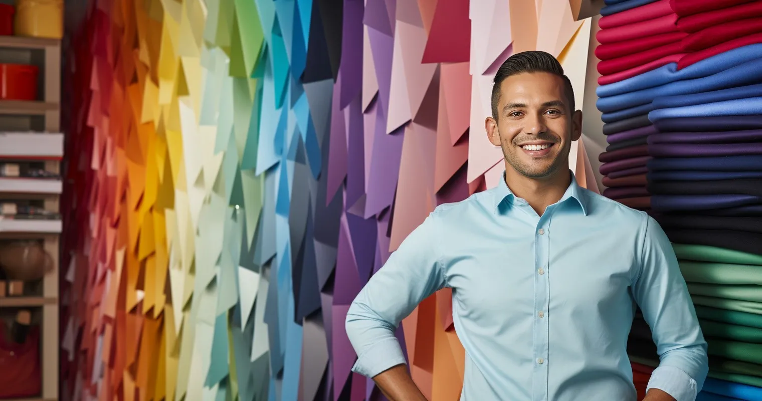 Creative Interior Decorator Showcasing Color Palettes