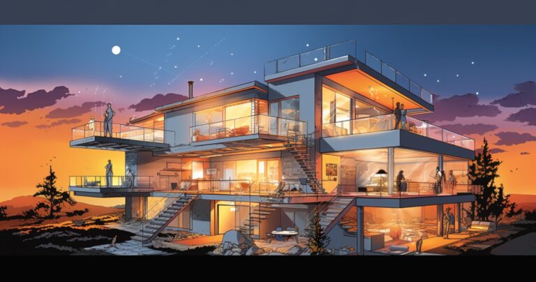 Custom Home Building Illustration