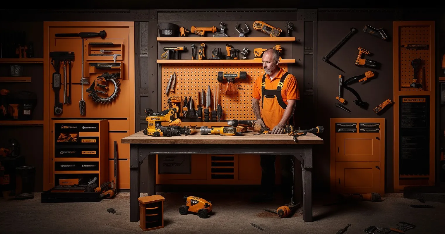 DIY Enthusiast Using Tool Shop Power Tools