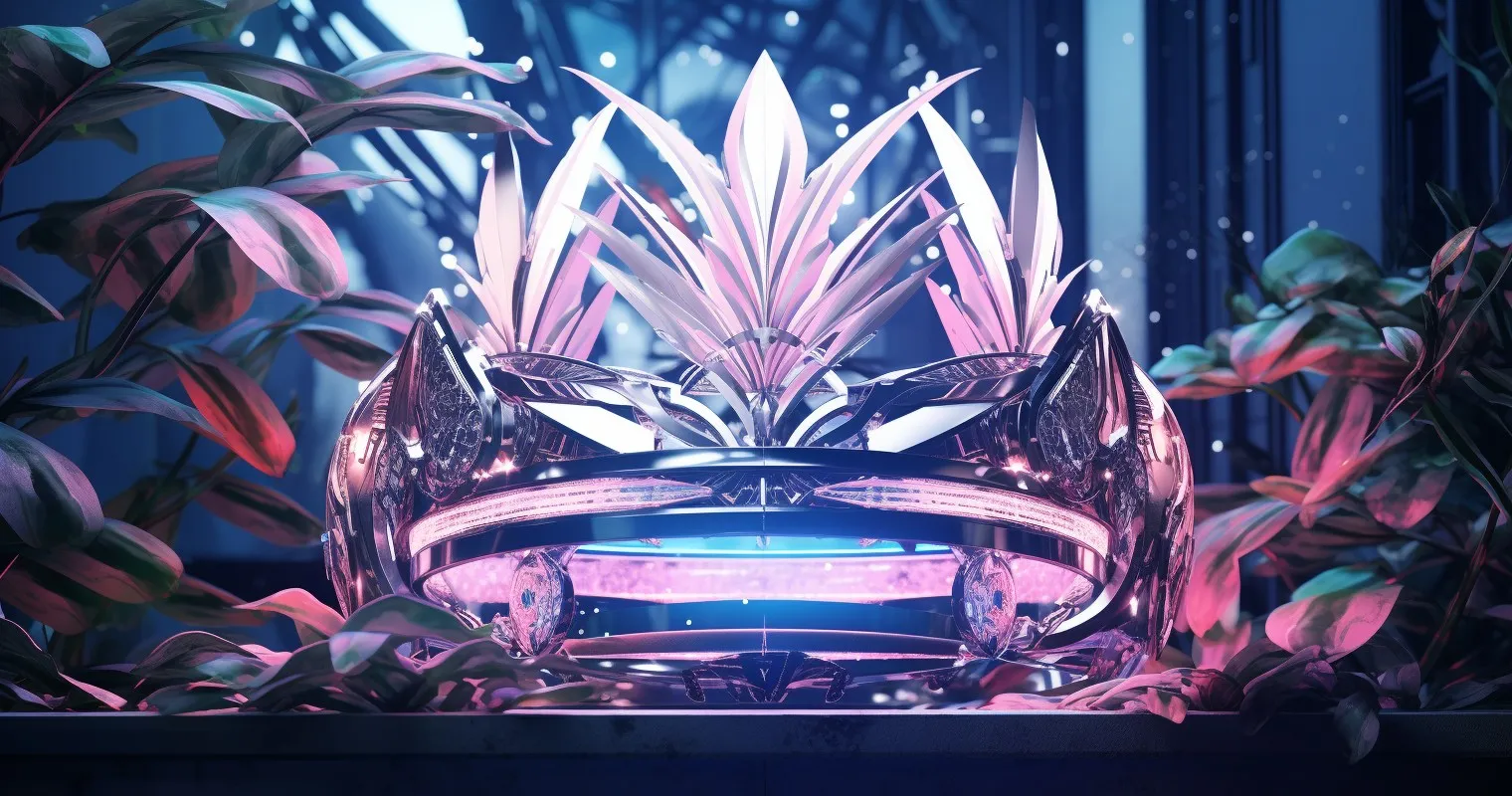 Digital Fusion Tiara And Houseplant Artwork