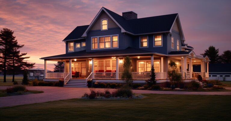 Dream Home Exterior at Twilight