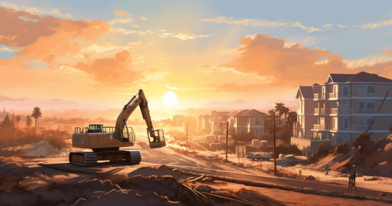 Early Morning Construction In Residential Area