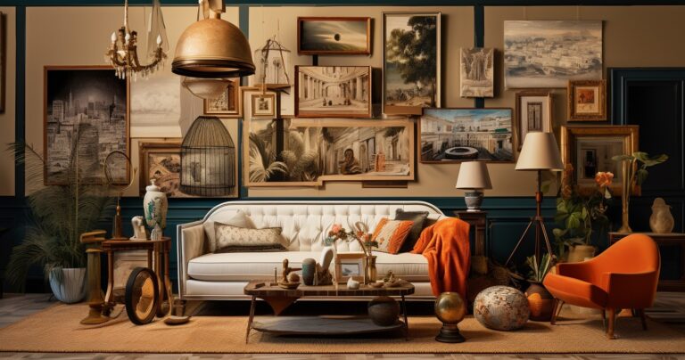 Eclectic Style Interior Design Collage