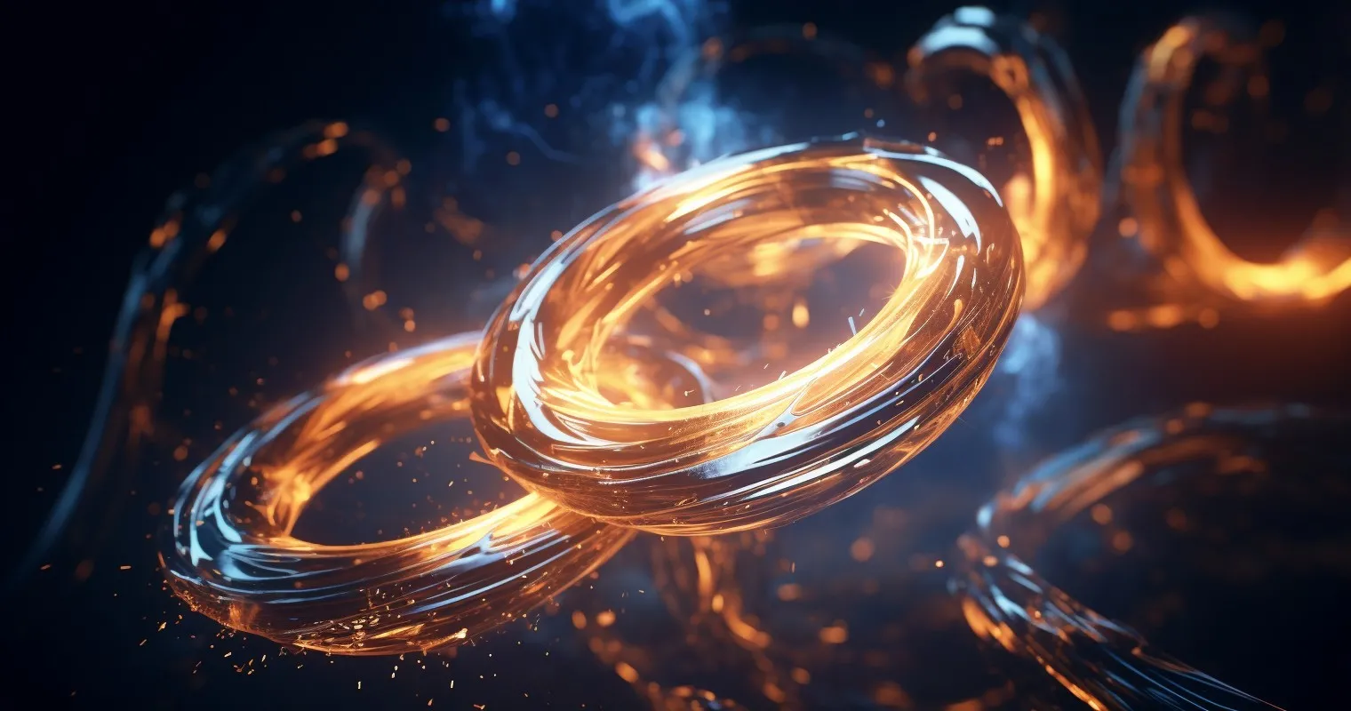 Electric sparks dancing around a coil of copper wire.