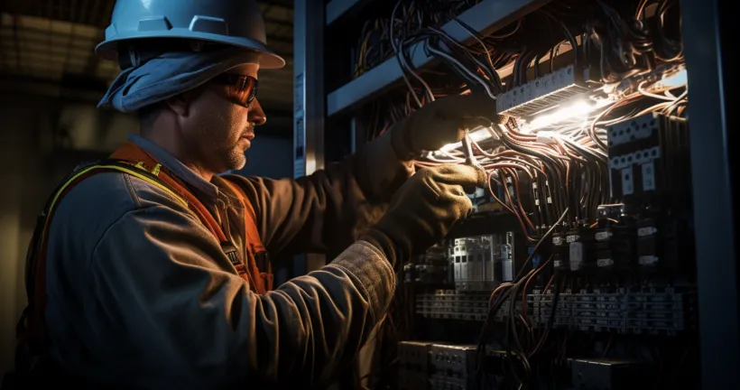 Electrical Contractor At Work