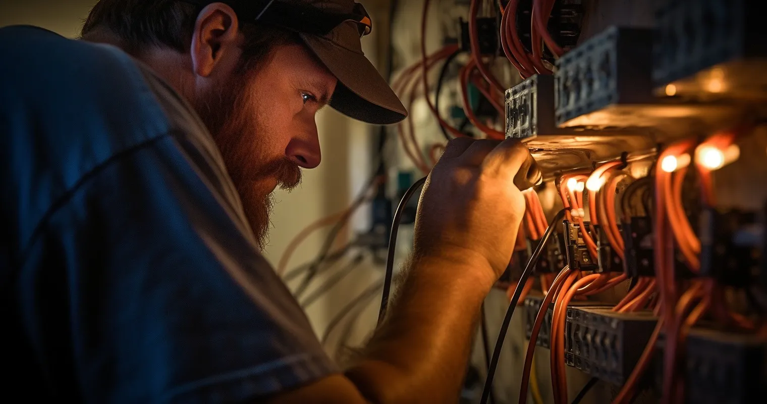 Electrician Working with Copper Wiring
