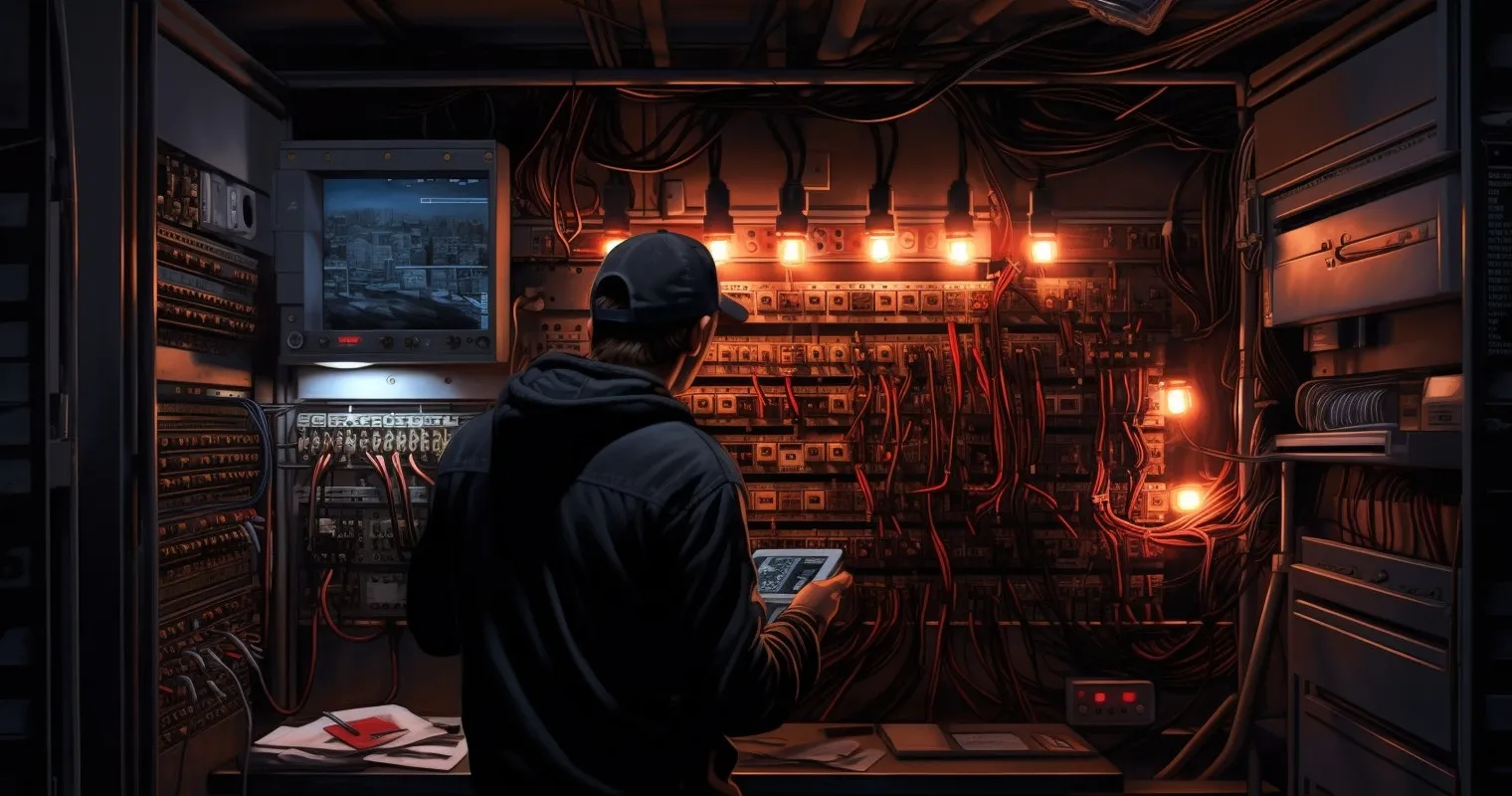 Electrician checking circuits