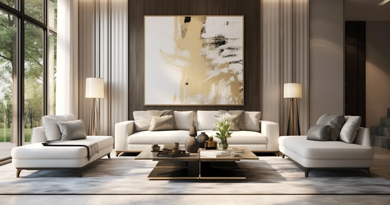 Elegant Living Room with Golden Ratio Accents