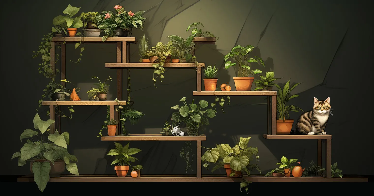 Elevated Plant Shelf For Cat Safety