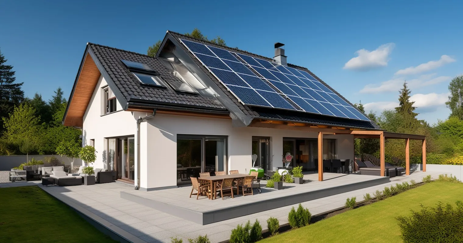 Energy-Efficient Home with Solar Panels