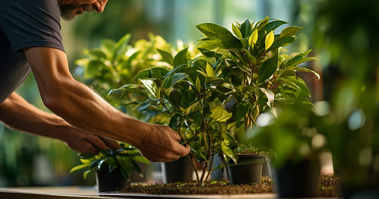 Expert gardener demonstrating pruning techniques