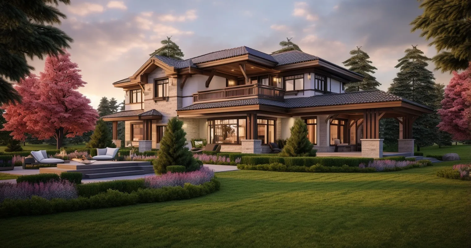 Exquisite Exterior Design with Landscape