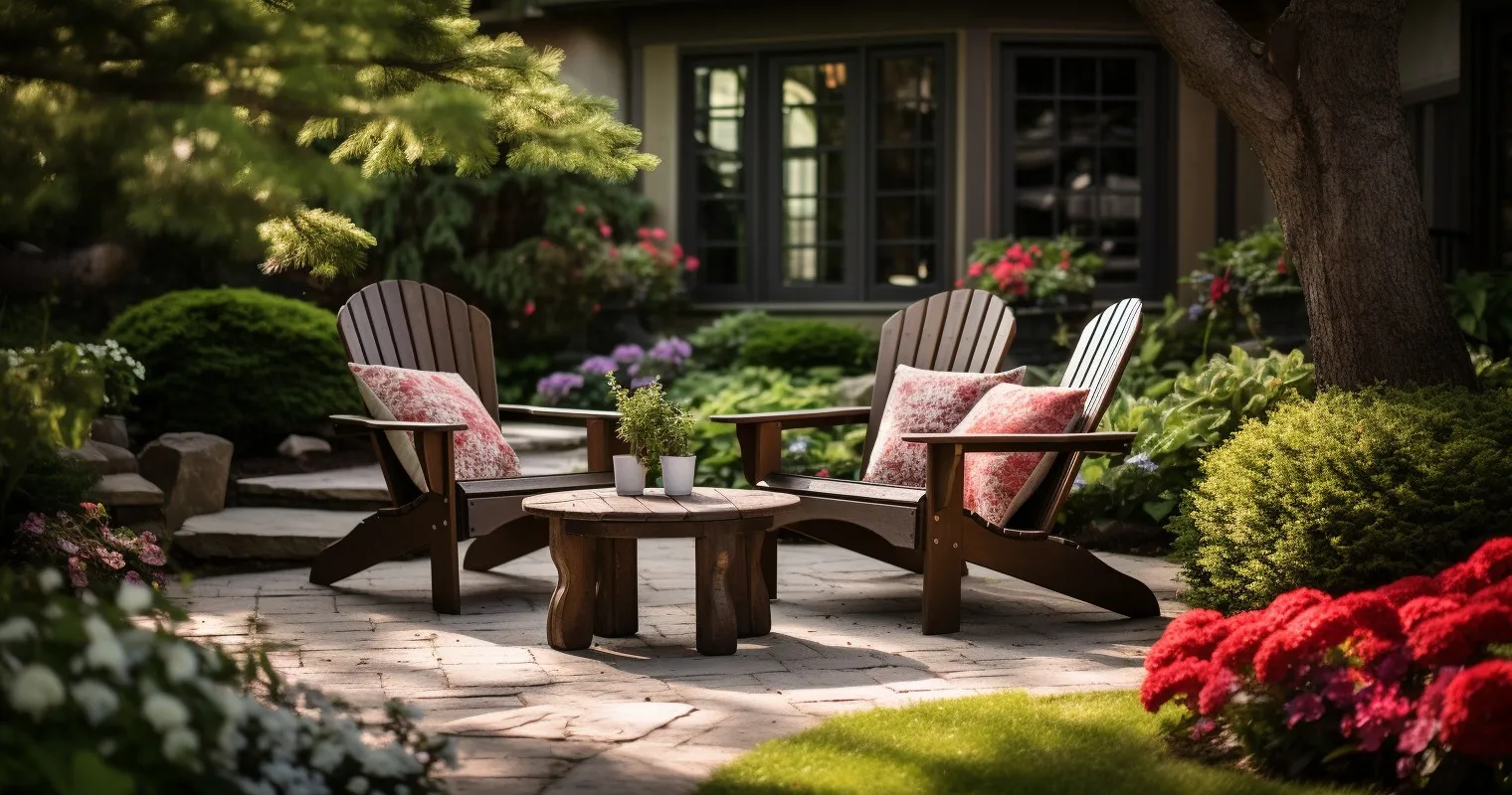 Front Yard Landscape With Seating Area