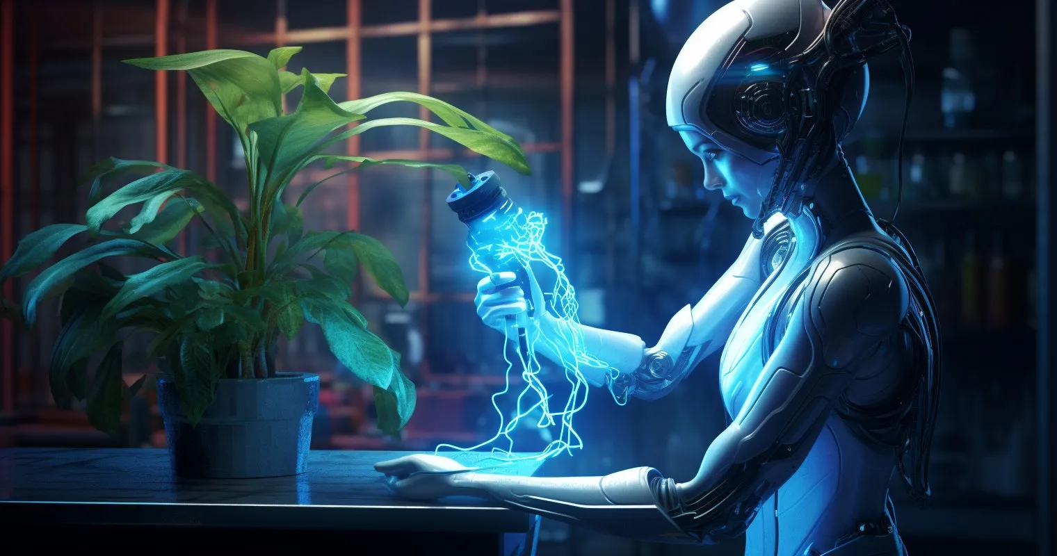Futuristic Plant Butler AI Helper