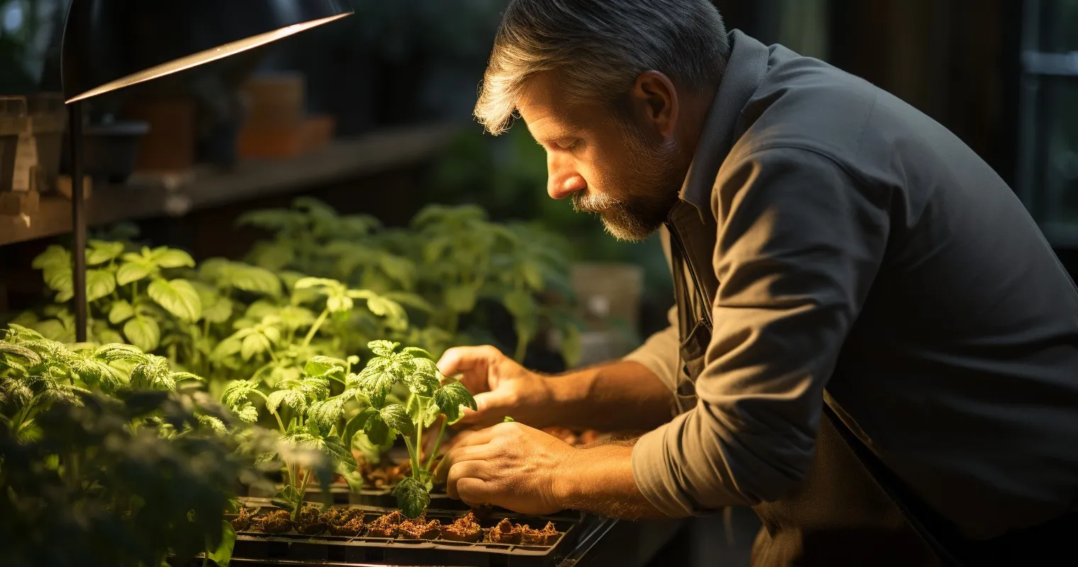 Gardener Adjusting Indoor Environment