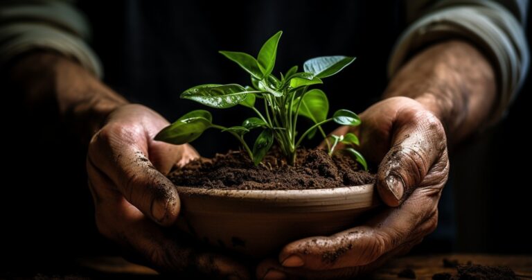Gentle Hand Repotting with Care