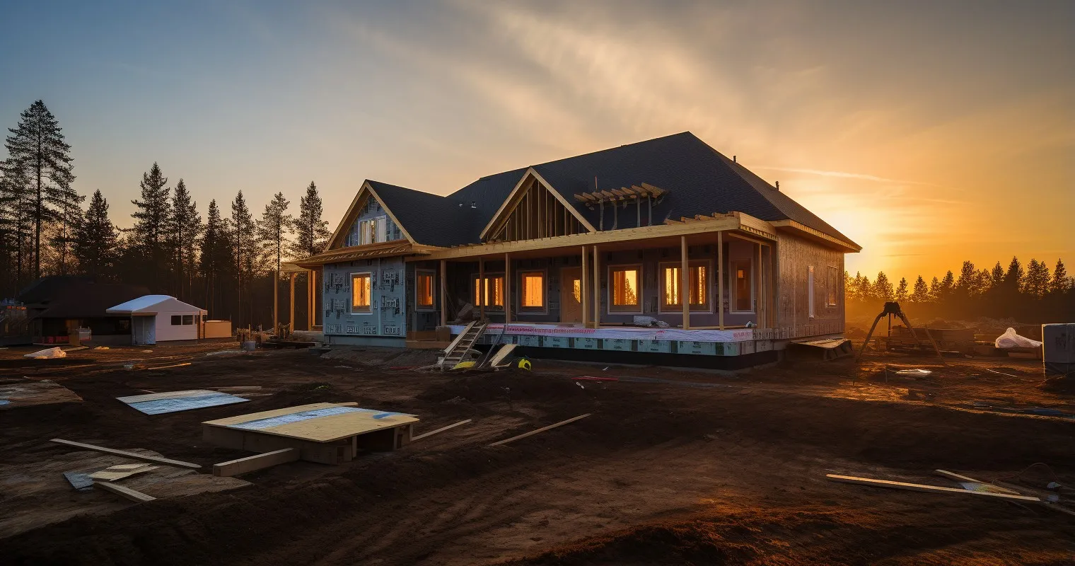 Golden Hour Glow on the Newly Laid Foundation
