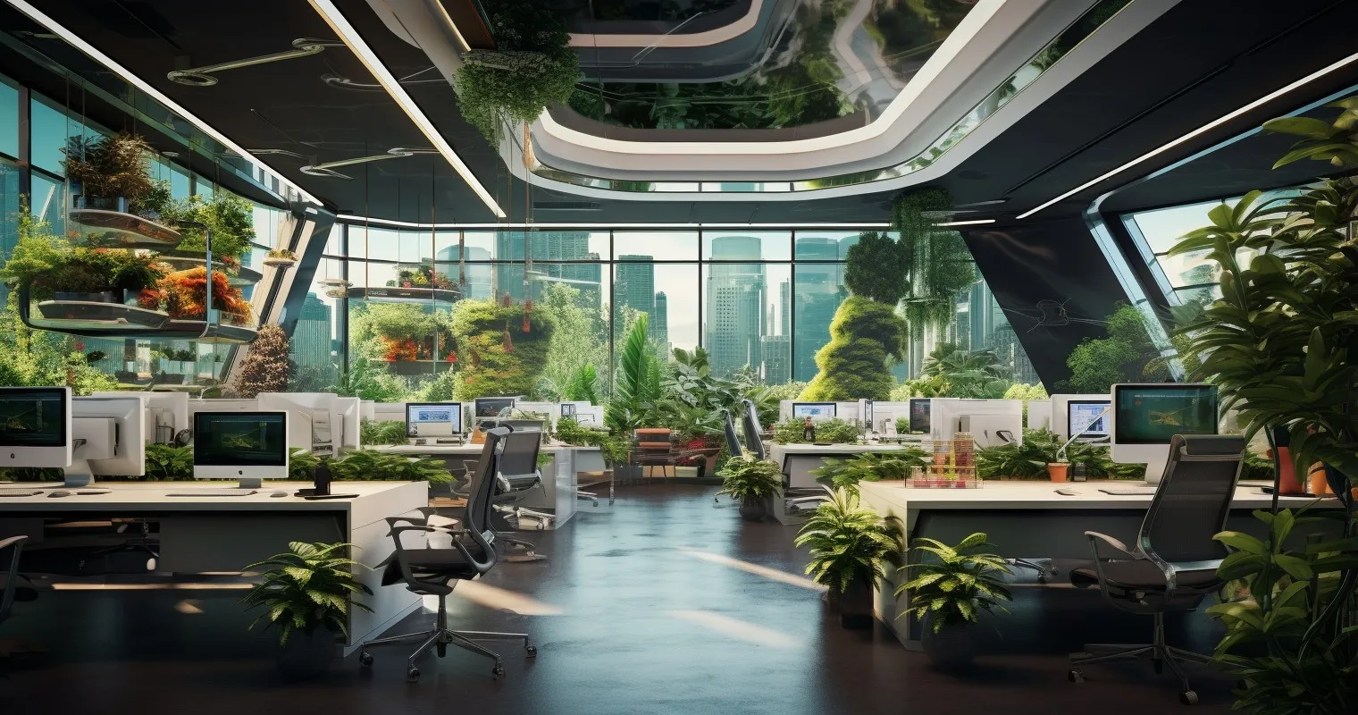 Green workspace boosting productivity