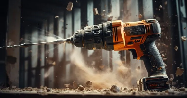 Hammer drill in action