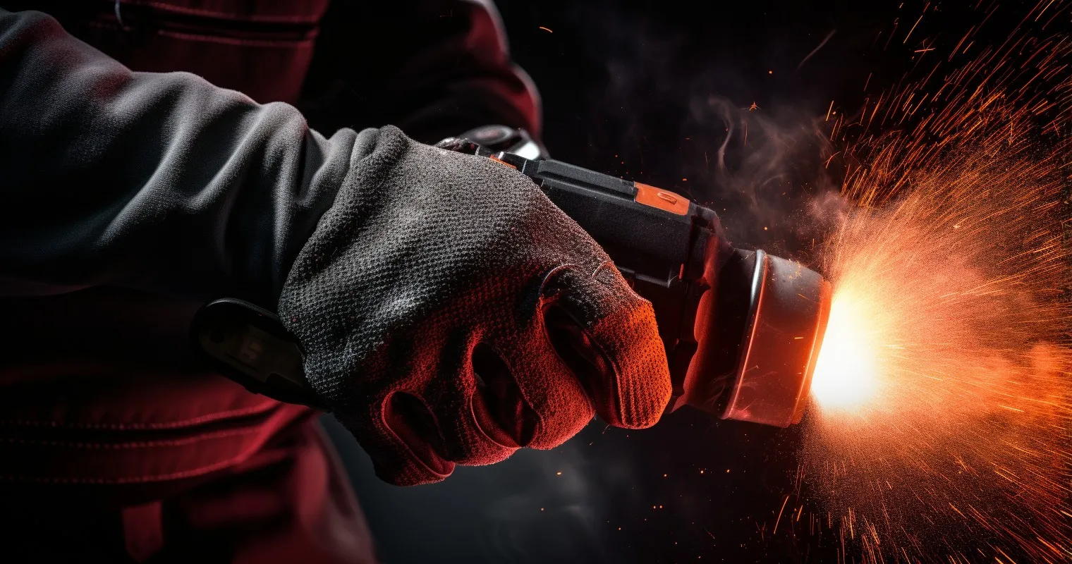 Hand Using Heat Gun On Granite Epoxy