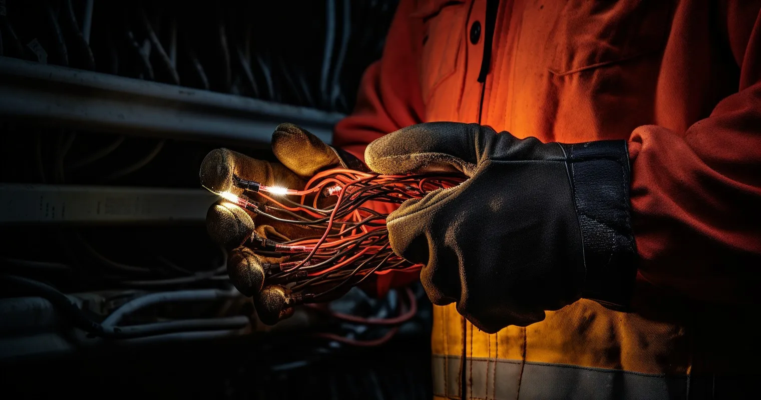 Hand holding Romex Wiring